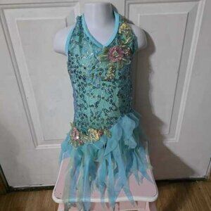Sparkling Aqua Blue Sequin Dance Costume